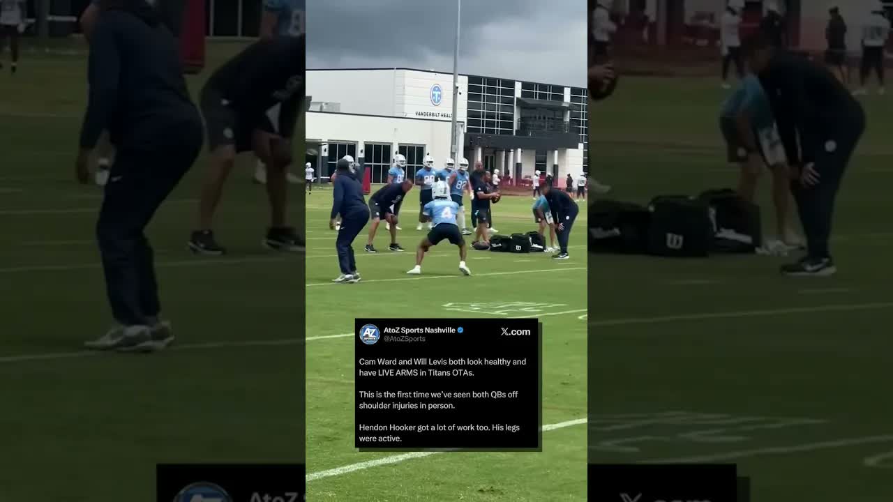 The #Titans new QB core gets to work! #camward #willlevis #hendonhooker #quarterback #nashville