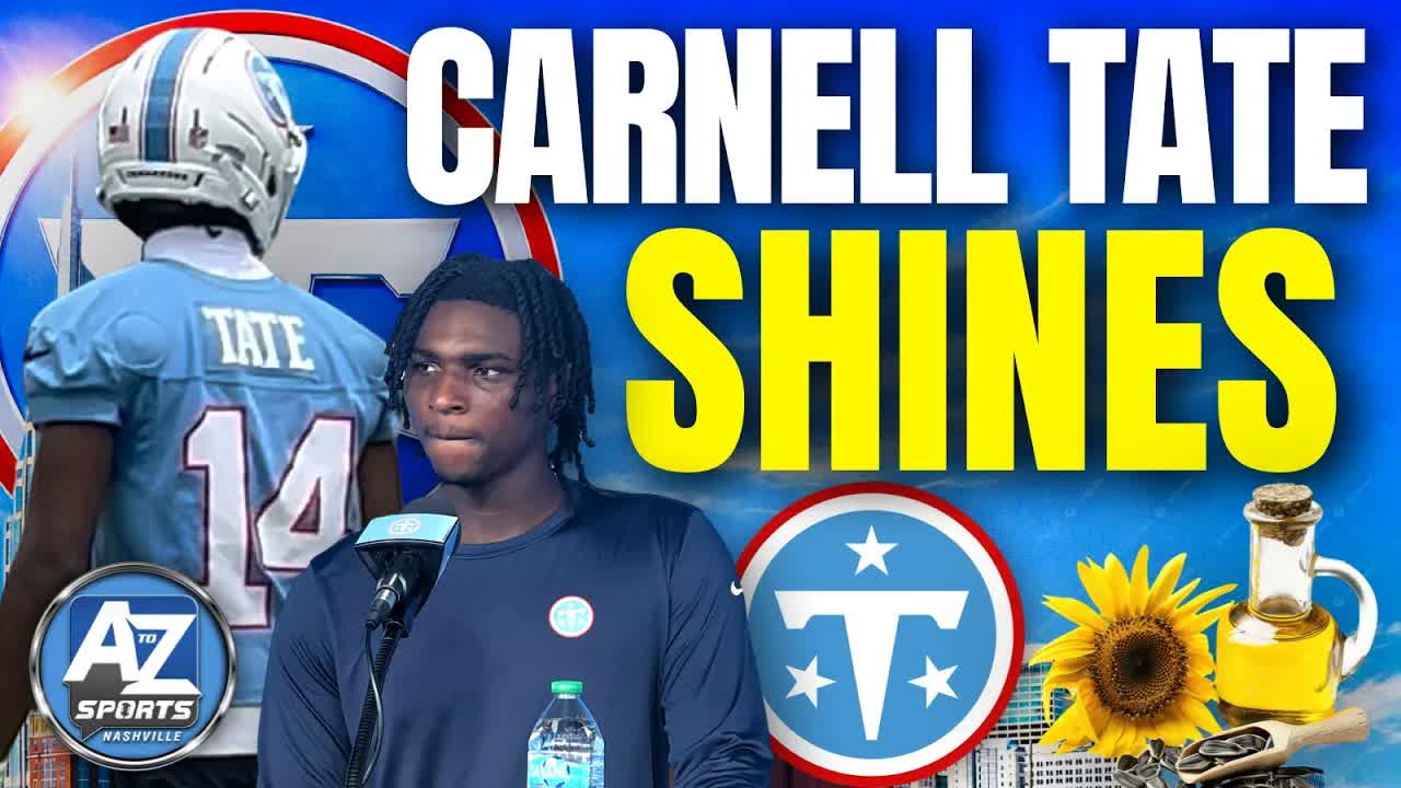 Tennessee Titans OTAs: Cam Ward GLOWS about his new weapon Carnell Tate