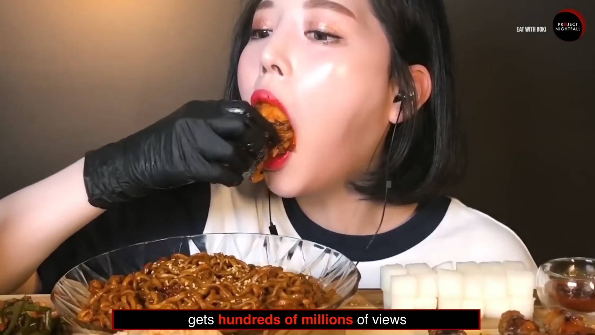 Is this skinny girl making fake food videos?