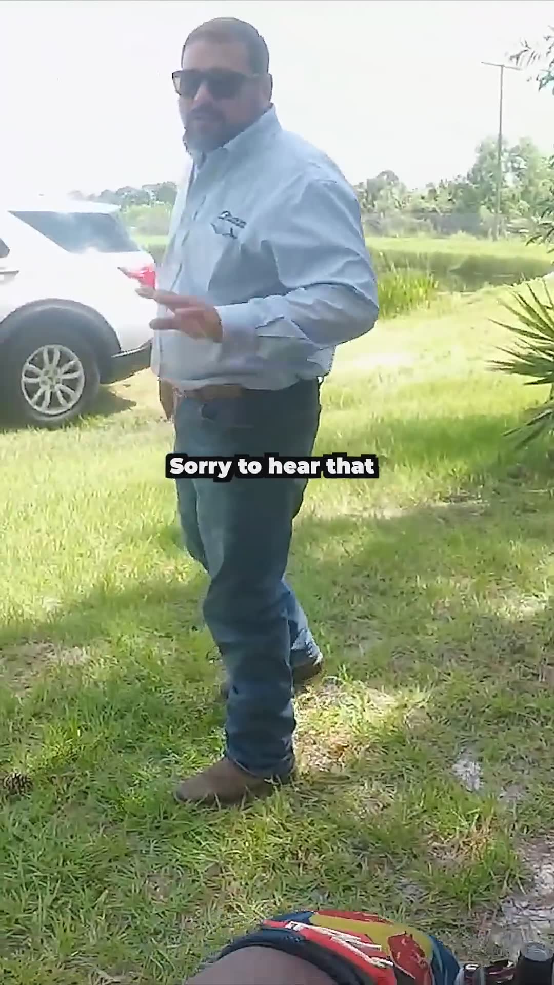 Park ranger talking with dirt bike kid