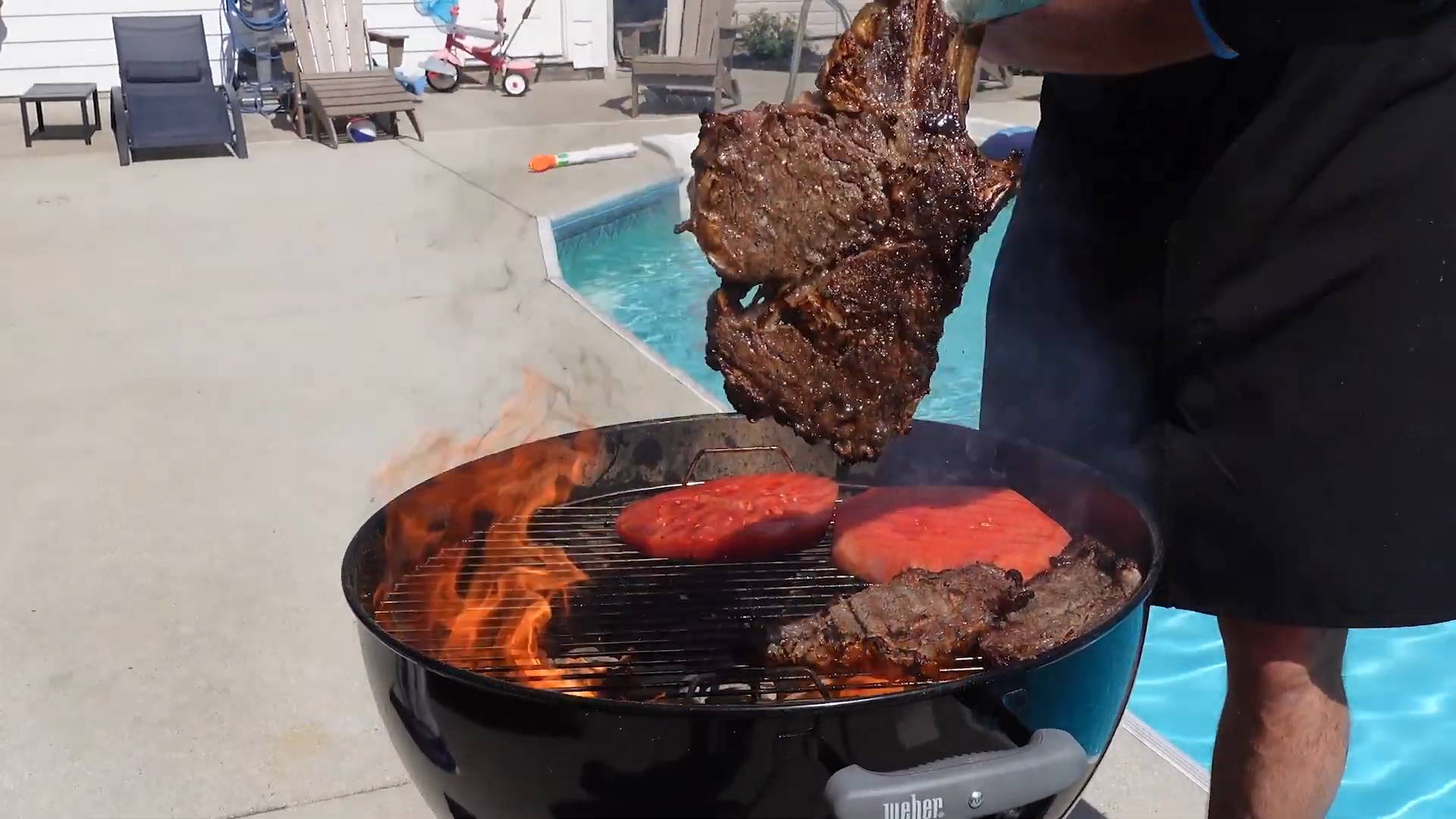 How to cook a ribeye steak over a charcoal grill