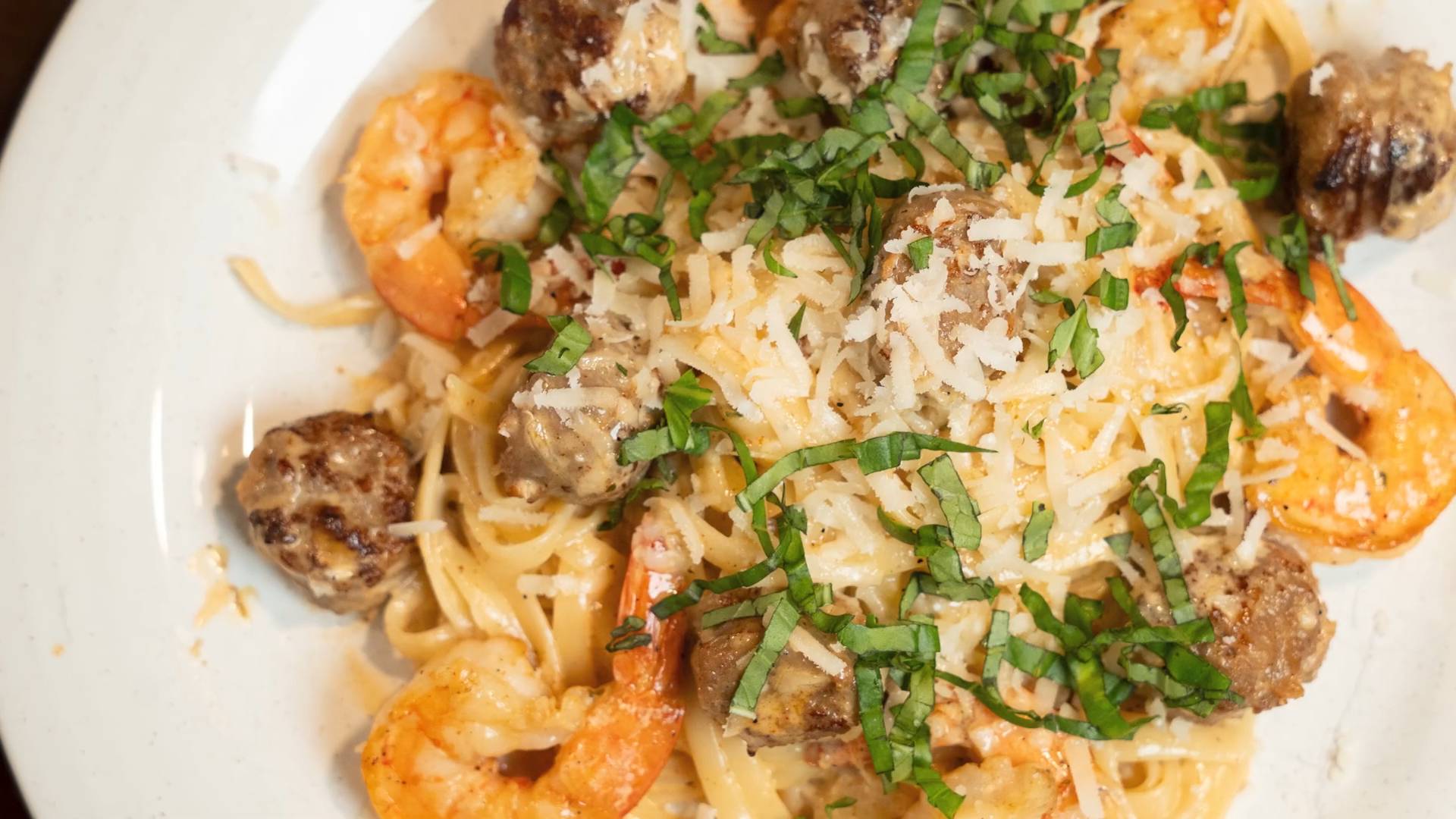 Cajun shrimp and sausage pasta