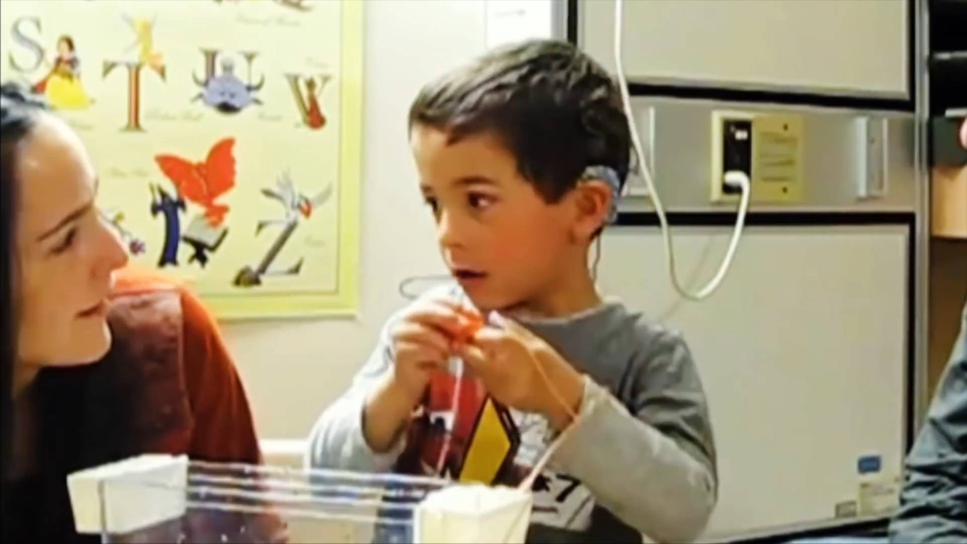 He is about to hear his mom for the first time in his life