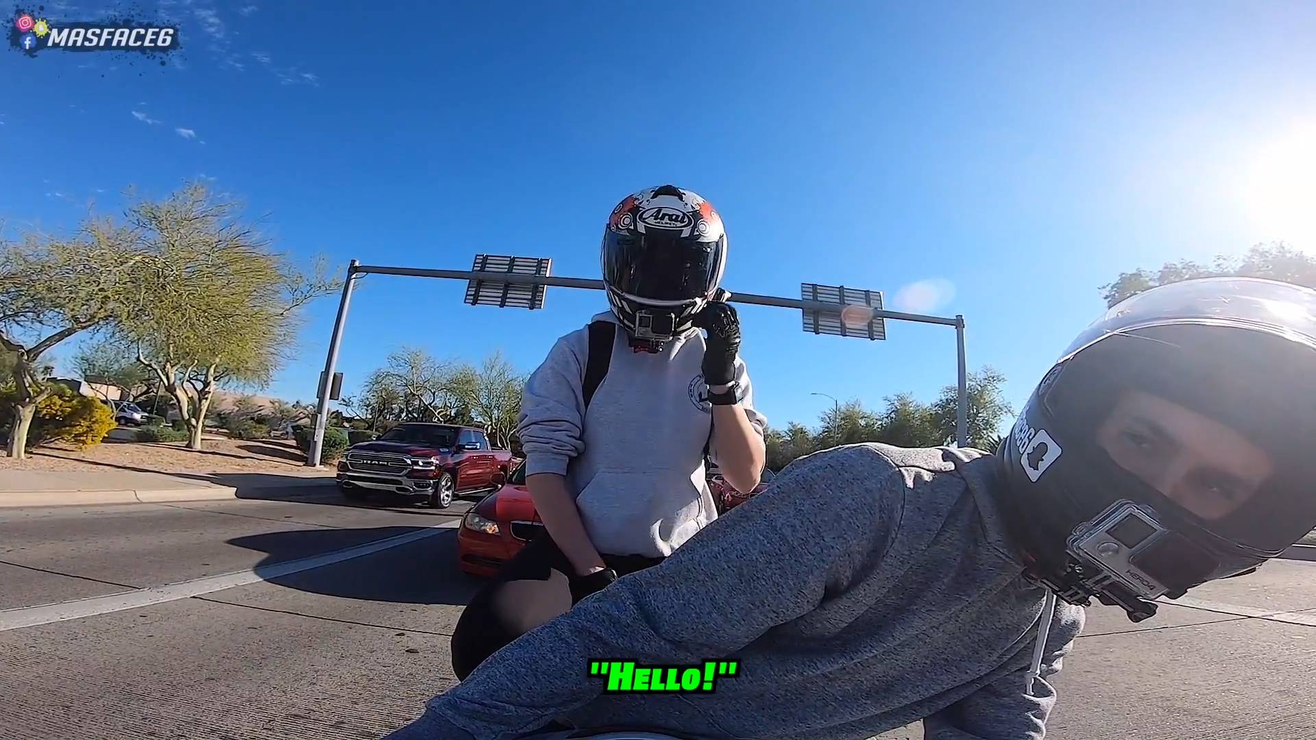 Giving my girlfriend a ride on my sport bike